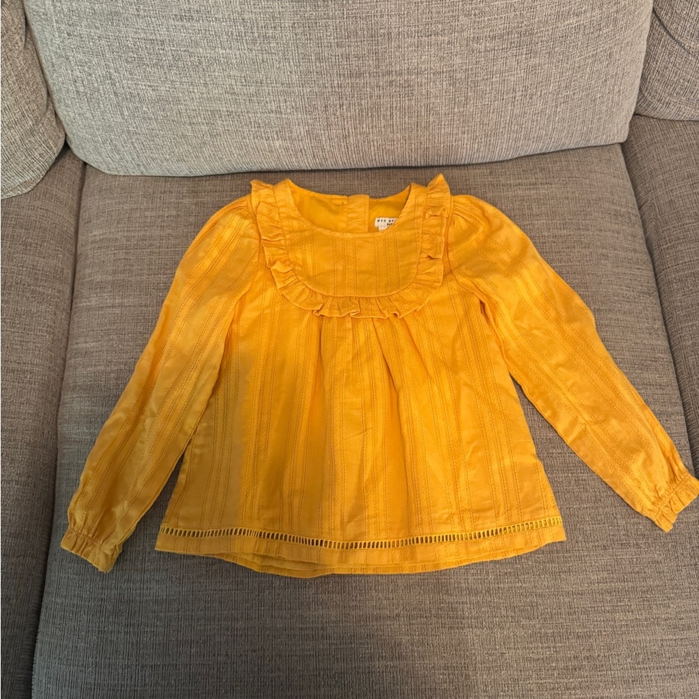 Max Studio Golden Ruffled Kids Blouse